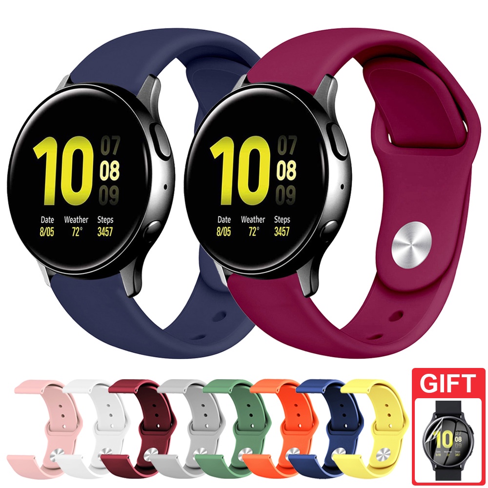 Dây đeo silicon chống nước 20mm cho đồng hồ thông minh Samsung Galaxy Active 2 40mm 44mm