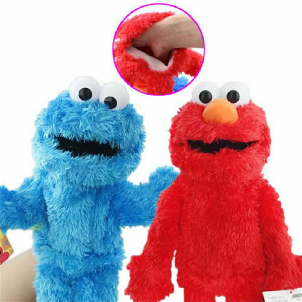 New 14" Living Hand Puppets Elmo Cookie Monster Sesame Street Soft Plush Toy Gift