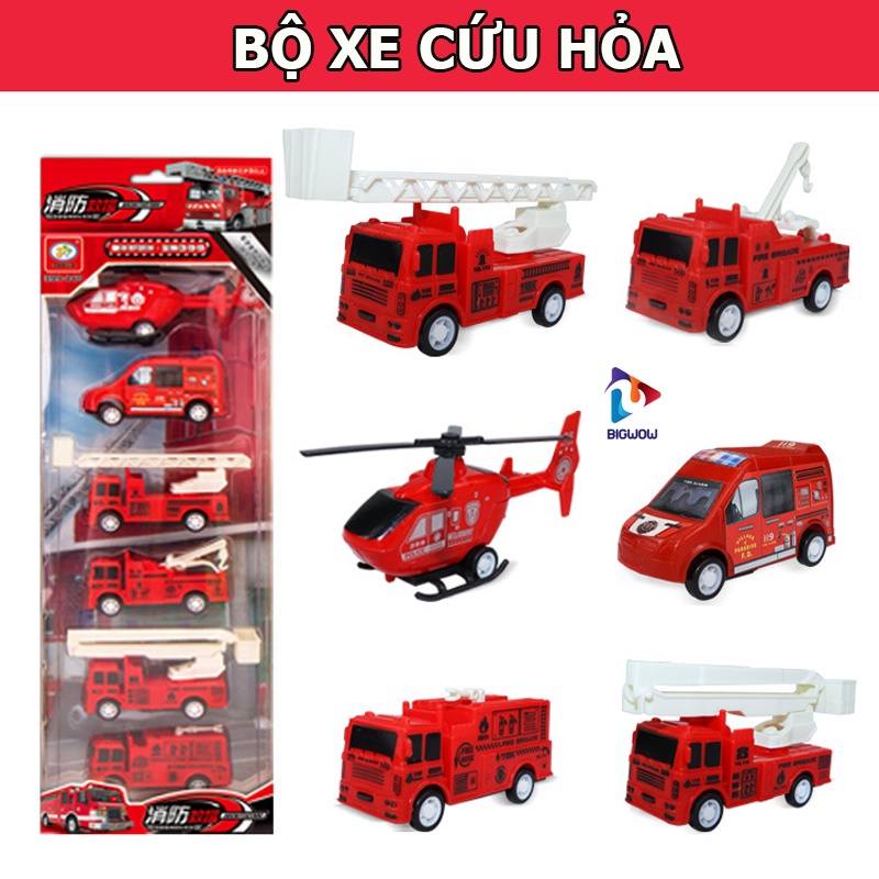 Ô tô đồ chơi trẻ em, bộ xe ô tô quân sự, xe đua, cứu hỏa, vận chuyển siêu đep , Bigwow đồ chơi thông minh