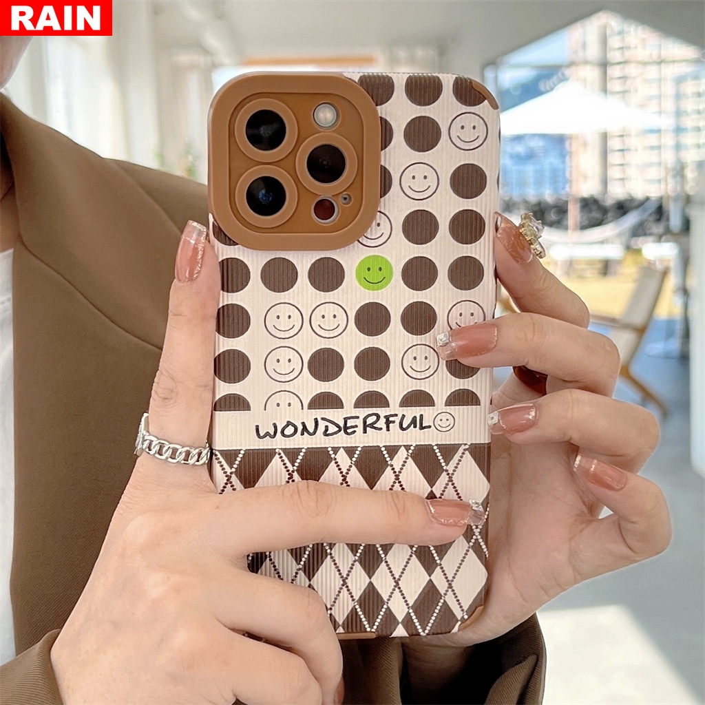 Ốp điện thoại da mềm họa tiết mặt cười cho iPhone 13 Pro Max iPhone12 iPhone11 iPhone6S iPhone7 8 Plus XR XS Pro