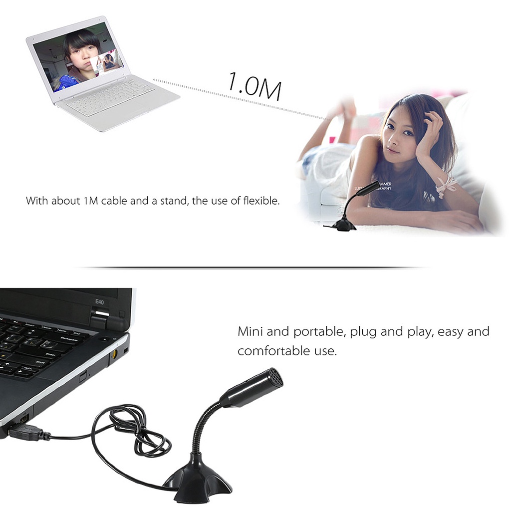 Micro Usb Để Bàn Có Thể Điều Chỉnh 360 Độ Hỗ Trợ Thu Âm Giọng Nói Cho Pc Mac