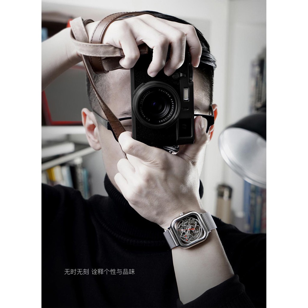 Đồng hồ Nam Xiaomi Ciga Design màu Bạc (Phiên bản 2 dây đeo) 1 dây kim loại, 1 dây da