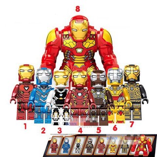 Bộ lego mini bộ sưu tập các phiên bản ironman (8 mẫu)