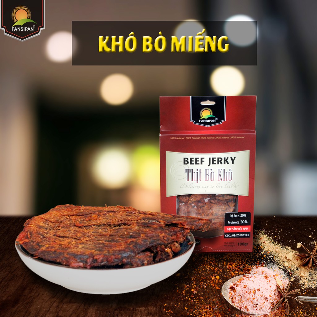 Khô bò miếng mềm Fansipan 100g khô bò miếng bò thật loại 1 khô bò miếng cay đảm bảo ATVS, Torao Foods - đồ ăn vặt ngon | BigBuy360 - bigbuy360.vn