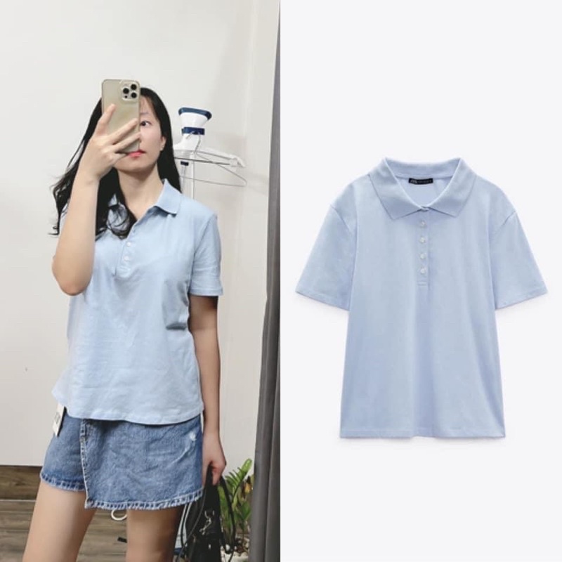Áo thun polo nữ Zara size S | Hàng hiệu vợt sale