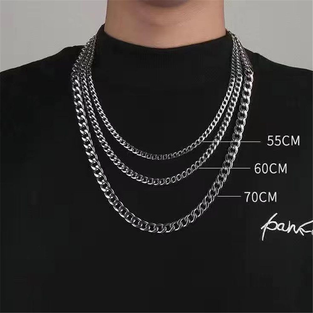 Vòng cổ choker bằng thép không gỉ 5/7/9/MM phong cách gothic thời trang cho nam