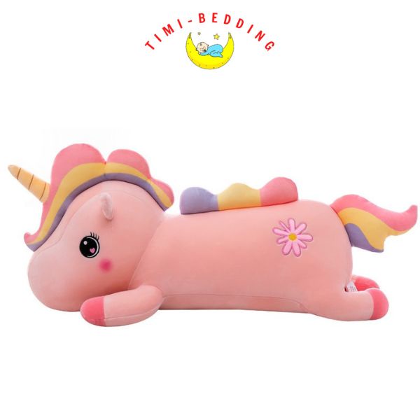 Gấu bông ngựa hồng pony ngộ nghĩnh đáng yêu đáng đồng tiền bát gạo kích thước 80cm và 100cm - Timibedding