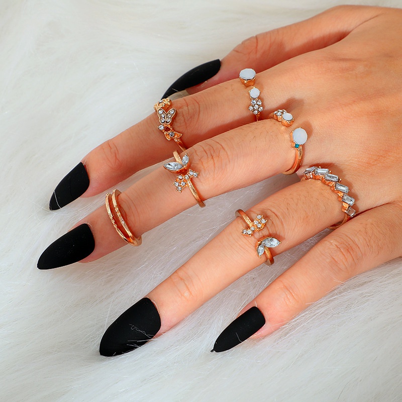 Bộ 7 nhẫn kiểu dáng vintage thời trang cho nữ