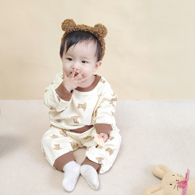 1-5 years old Baby Clothes Newborn Suit Bear Print Tops with Pants Autumn Infant Clothes kids clothes