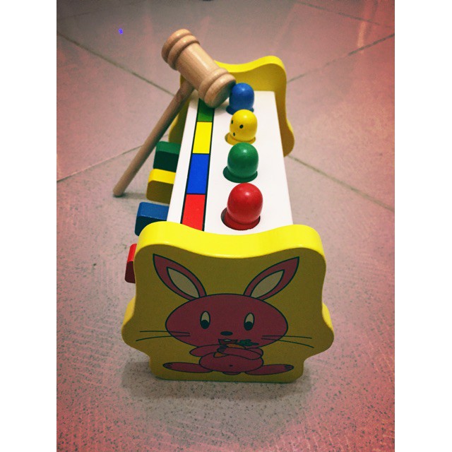 Bộ đồ chơi đập chuột hình thỏ bằng gỗ