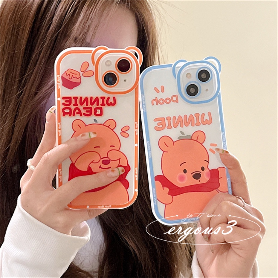 Ốp Điện Thoại Mềm Hình Gấu Winnie Sáng Tạo Cho iPhone 14 13 12 11 Pro Max SE2020 X XR Xs Max 7 8 6 6s Plus