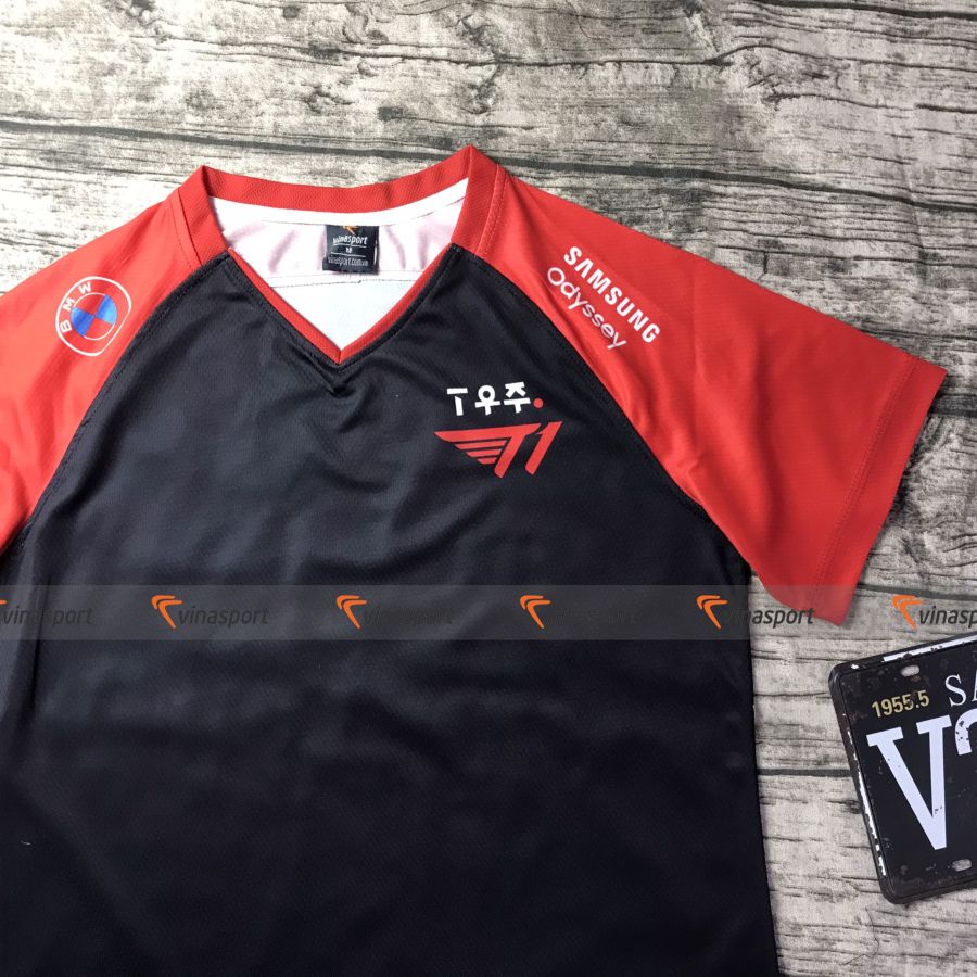 VSP6 - Áo thun game thi đấu Esports SKT T1 2022 đen đỏ