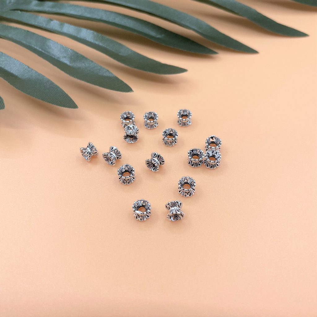 Charm ốp 2 đầu bạc thái cỡ bé - Charm Bạc 925 - Mã CA052