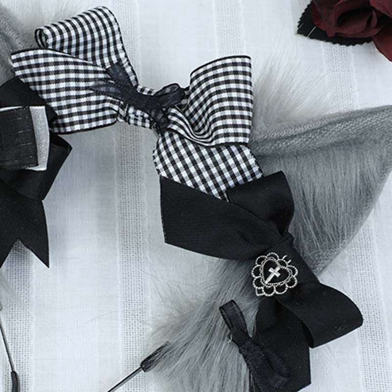 Flgo Băng Đô Cài Tóc Trang Điểm / Làm Đạo Cụ Chụp Ảnh Hình Tai Động Vật Hoạt Hình Bằng Lông Nhung Dành Cho Bạn Nữ