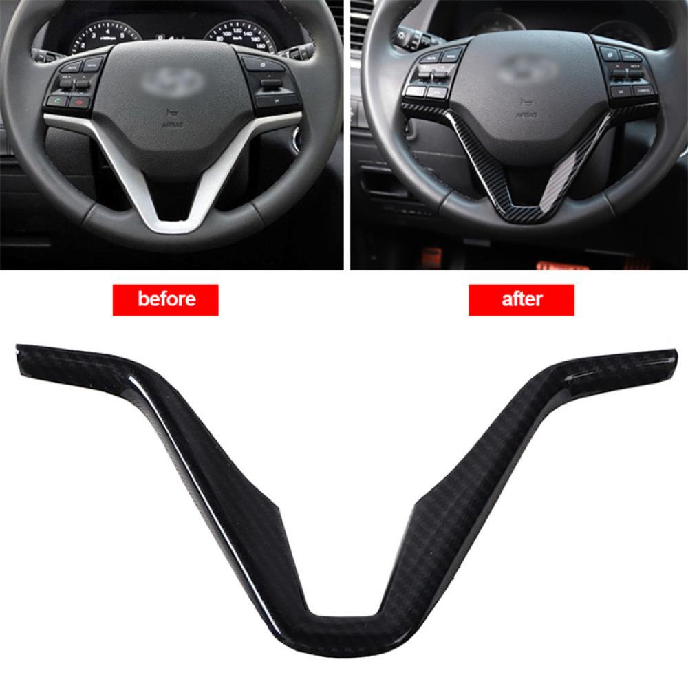 Viền Trang Trí Vô Lăng Xe Hơi Bằng Sợi Carbon Cho Hyundai Tucson 2016-2020 P4U6