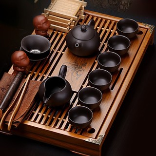 Khay Trà Gỗ Nâu Trạm Đồng