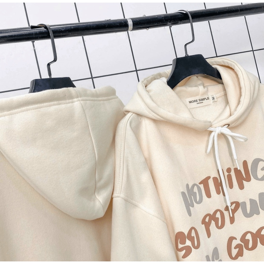Áo Hoodies Nữ Chui Đầu Vải Nỉ Dày Form Rộng In Chữ 2 Màu Dễ Phối Đồ Siêu Hot NEW UNISEX