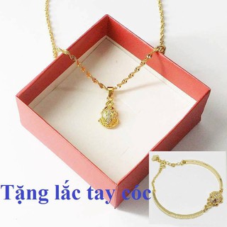 Vòng cổ cóc ngậm tiền đính đá phong thủy + Tặng lắc tay cóc như hình