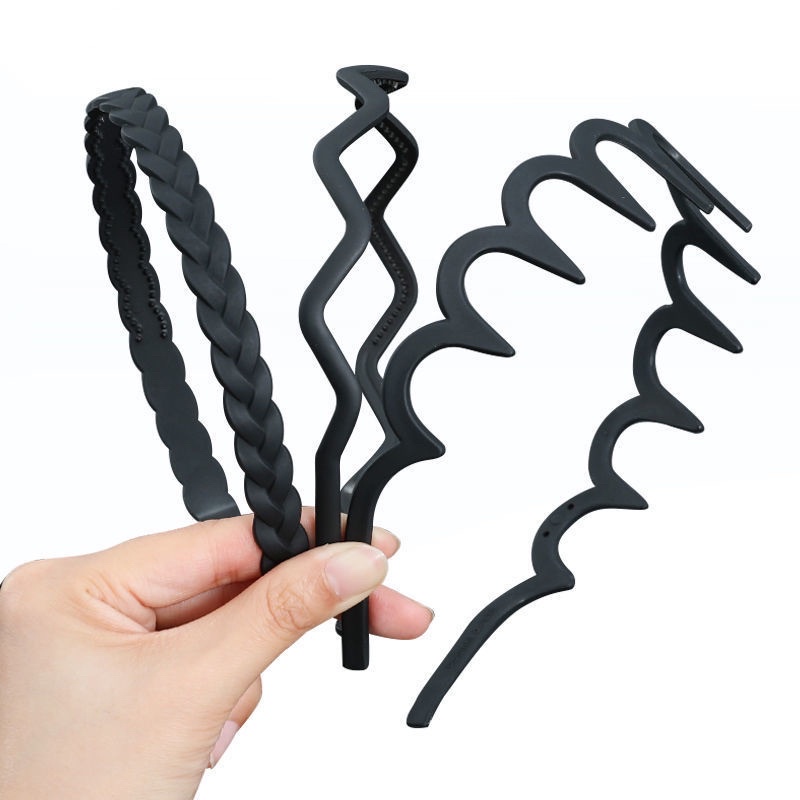 Băng Đô Cài Tóc Rửa Mặt Màu Đen Đơn Giản Chống Trượt Kiểu Hàn Quốc Thời Trang Cho Nam Nữ