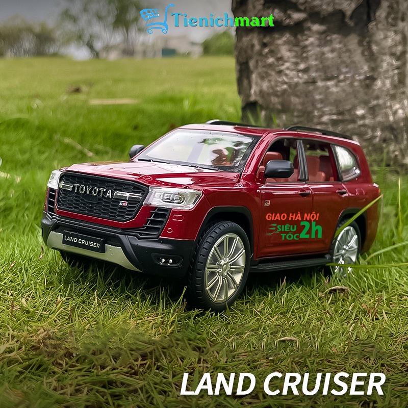 Mô hình xe hơi Toyota LAND CRUISER GR sport 2022 tỷ lệ 1:24 thân hợp kim, mở full cửa có đèn âm thanh cót chạy đà