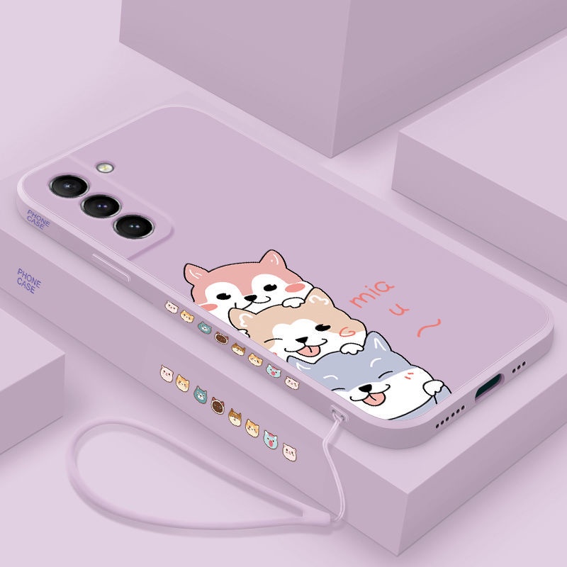 Ốp Điện Thoại tpu Mềm Chống Trượt Hình Chú Cún Gắn Dây Đeo Cho samsung a12 m1 a51 a31 a22 a21 s a71 a02s a03 a31