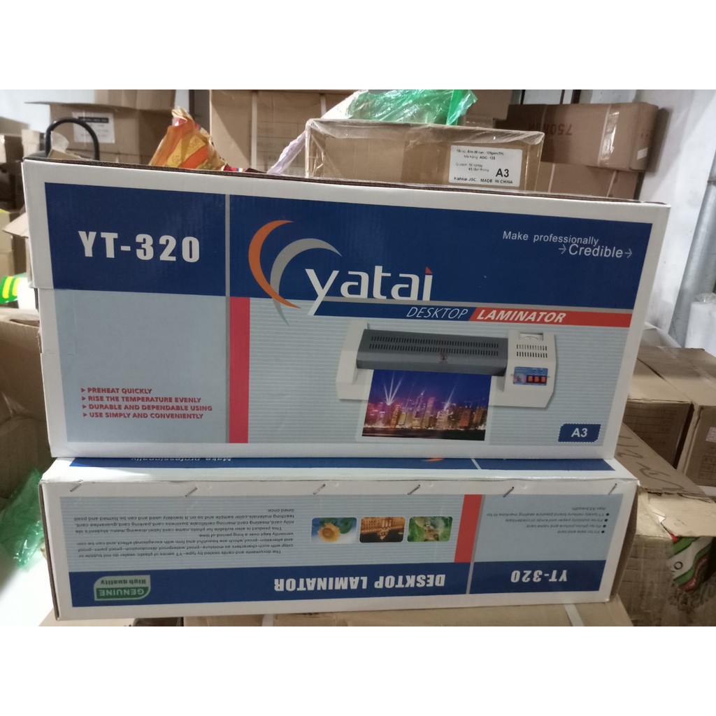 Máy ép Plastic khổ A3 - YT320 có đồng hồ nhiệt độ