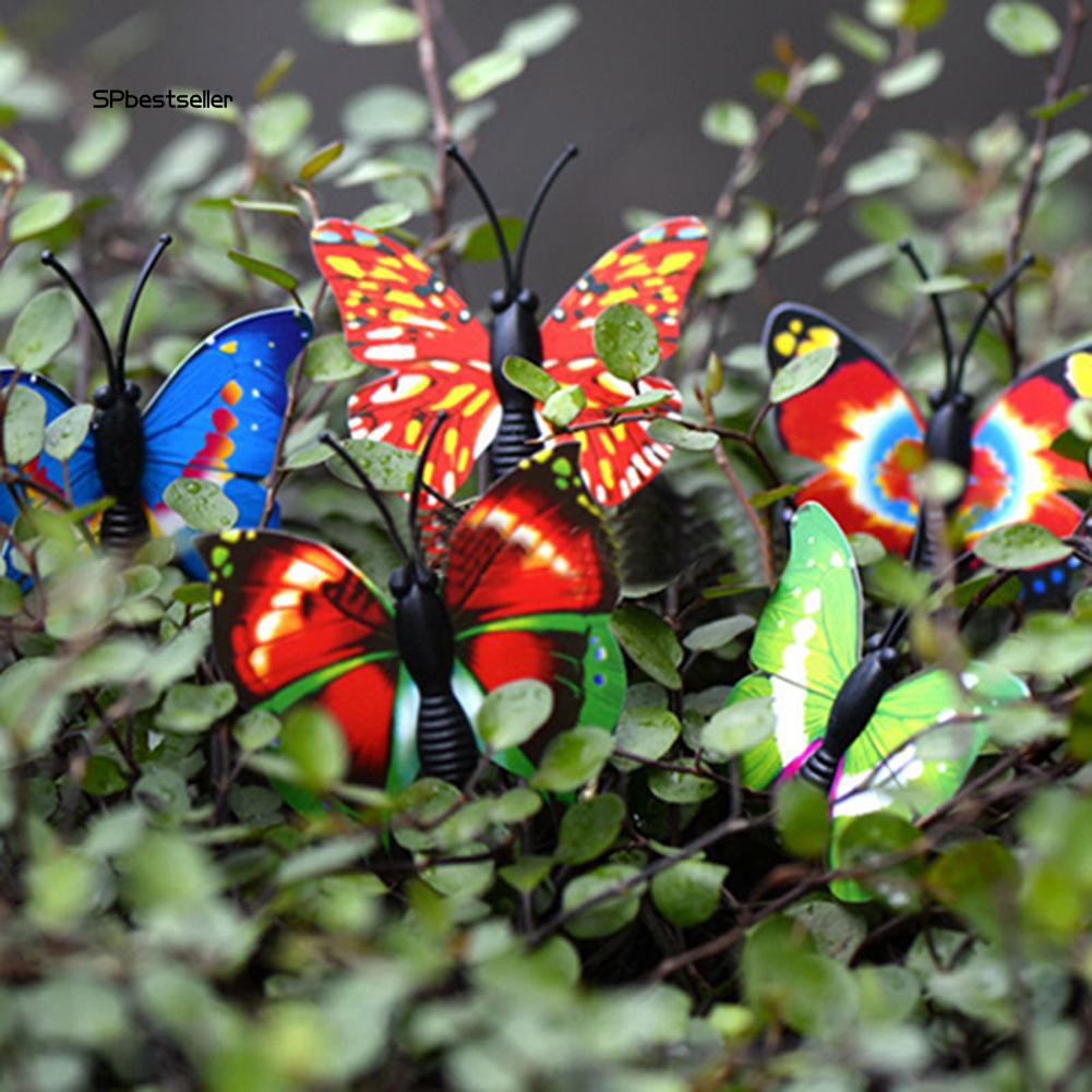 Bộ 4 con bướm 3D màu sắc trang trí cho khu vườn kích thước 4x4cm