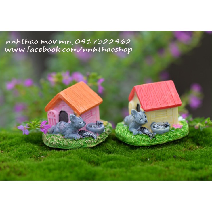 Nhà pet trang trí mô hình, tiểu cảnh_Nhà mèo