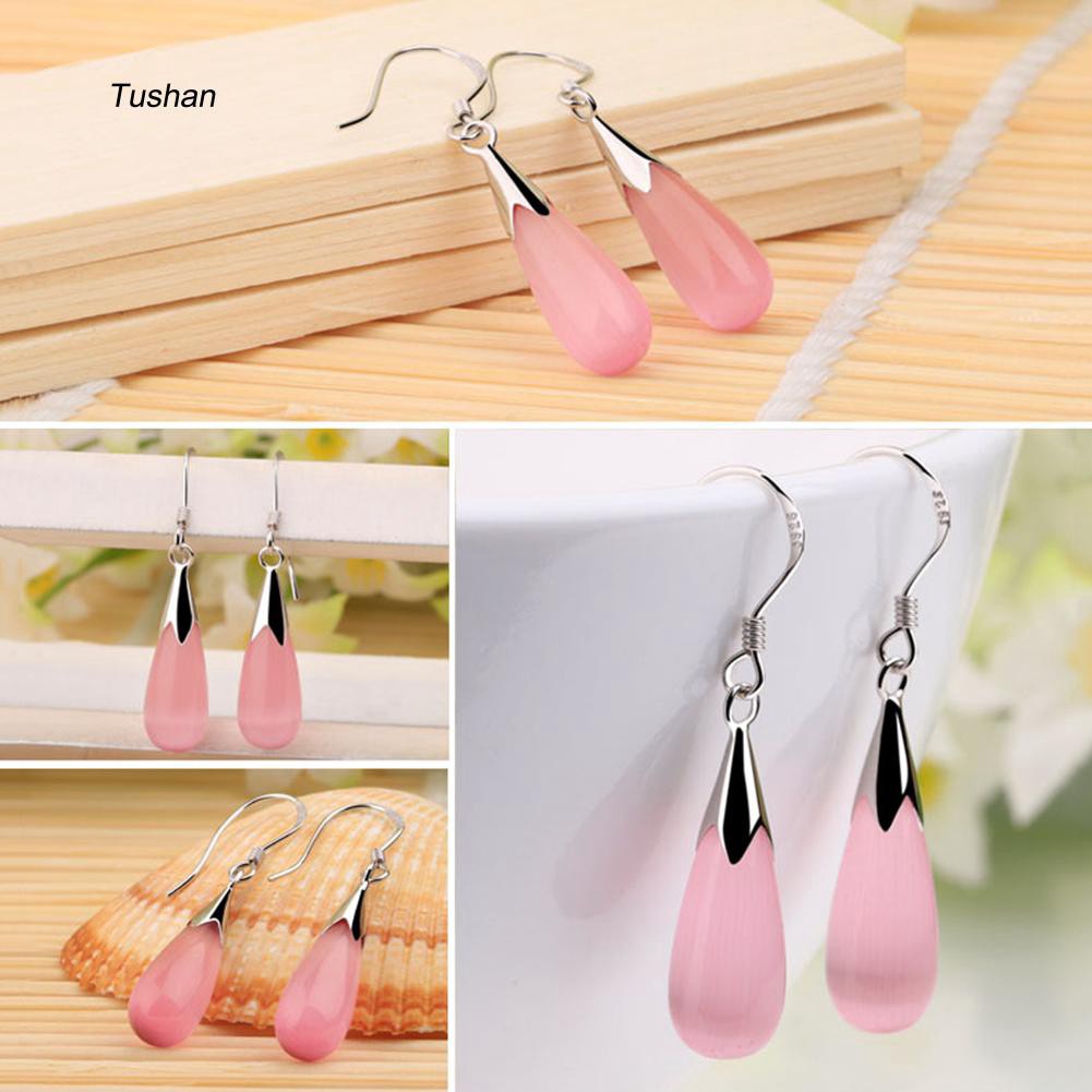 Bông Tai Hình Giọt Nước Đính Đá Opal Thời Trang Dành Cho Nữ