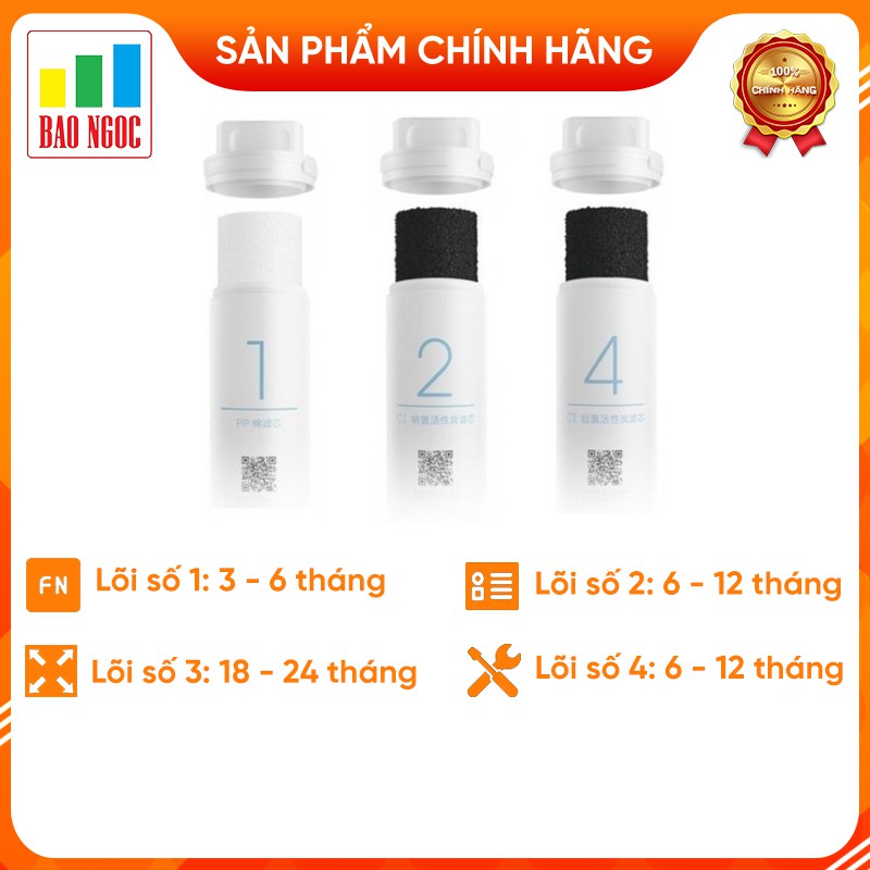 Lõi lọc nước Máy lọc nước Xiaomi 400G, 600G - Bộ 3 lõi lọc tự chọn(Lõi 1 + 2 + 4 )