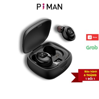 Tai nghe bluetooth 5.0 không dây nhét tai mini thể thao gaming kèm mic chống nước LED hiển thị pin Piman P12