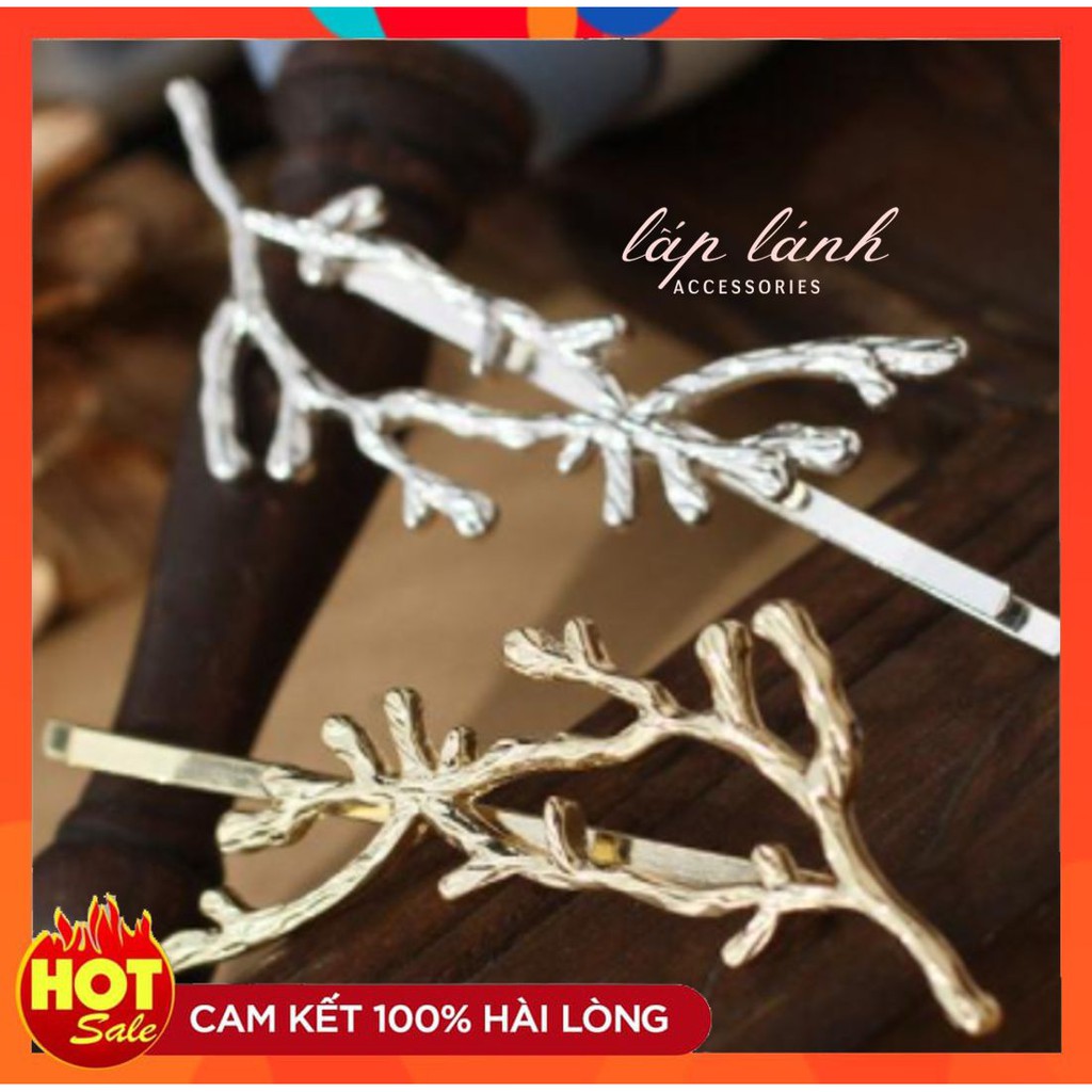 [Có sẵn] KẸP MÁI KIM LOẠI HÌNH NHÁNH CÂY BOHEMIAN PHONG CÁCH HÀN QUỐC KM04