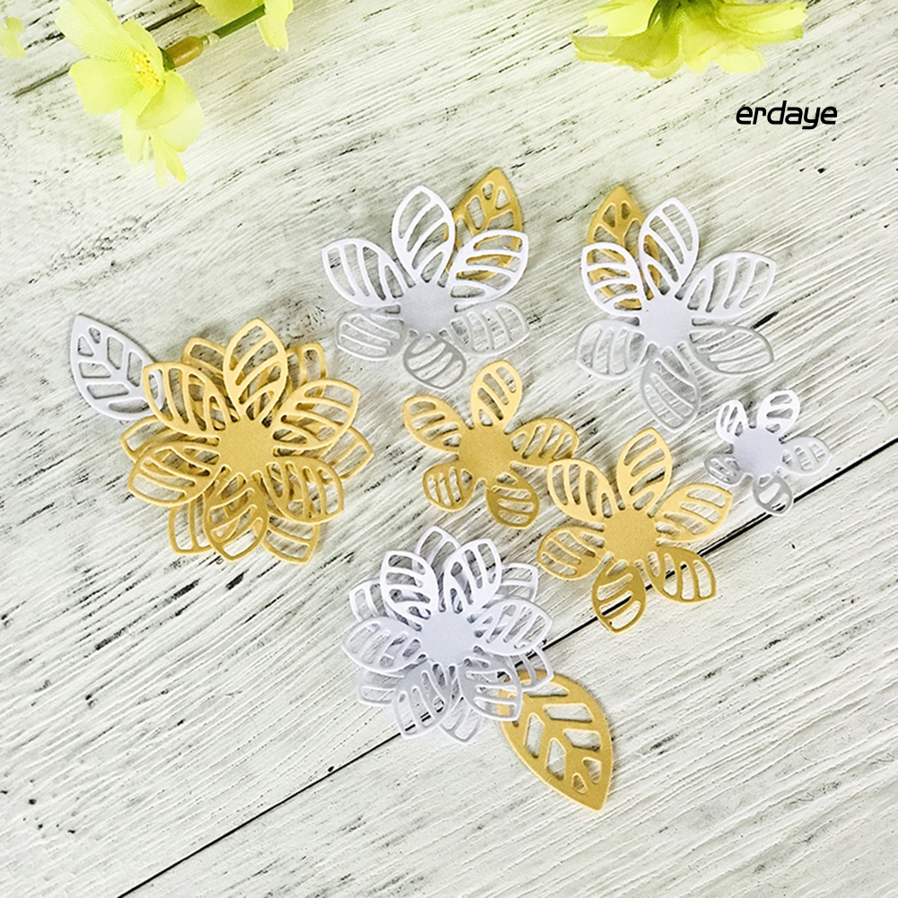 Bộ khuôn cắt giấy làm từ kim loại hình hoa trang trí Scrapbook