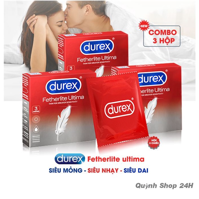 Bộ 3 Hộp Durex Fetherlite Ultima - Dòng Bao Cao Su Siêu Mỏng Ôm Sát Cho Cảm Giác Chân Thật