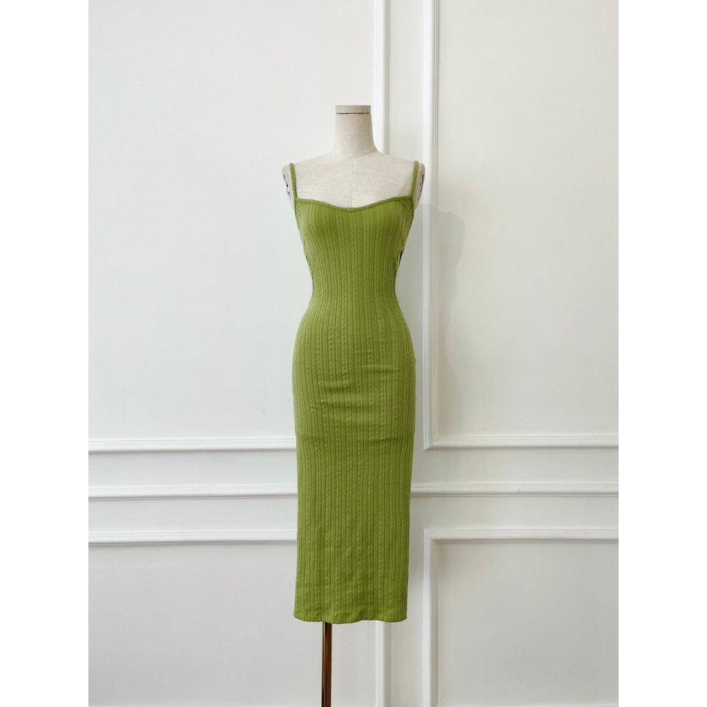 [Ảnh thật] Đầm thun body 2 dây cut out eo sexy