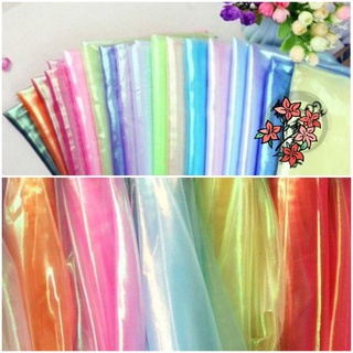 [Nhiều màu]💥Vải voan kính hologram ánh xà cừ khổ 150cm chuyên chụp nail, chụp ảnh sản phẩm