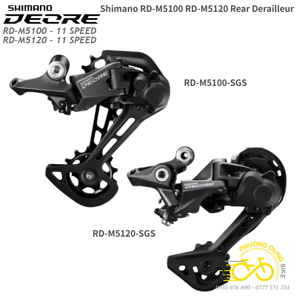 Củ cùi đề sau xe đạp SHIMANO DEORE RD M5100 / RD M5120 11 Speed - Hàng chính Hãng