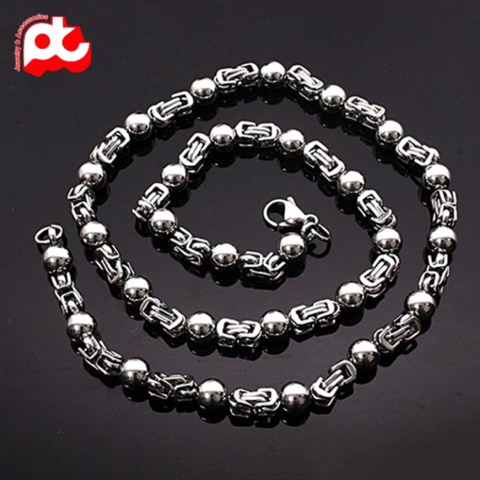 Dây chuyền titan nam cao cấp đẹp sang trọng thép không gỉ PT JEWELRY kích cỡ 5mm màu trắng PTDCNA52