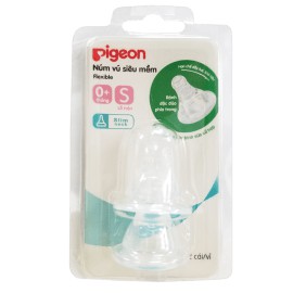 Núm ty / Núm vú Pigeon thay bình sữa cổ hẹp (cổ chuẩn) đủ size - 2 cái/vỹ (Thương hiệu Nhật Bản)