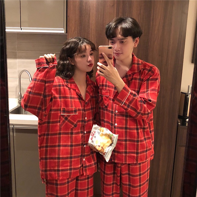 ( ORDER ) Bộ đồ ngủ pyjama đôi caro Ulzzang AK1253