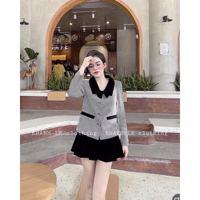 Set áo dạ chân váy nhung thời trang ktvyshop