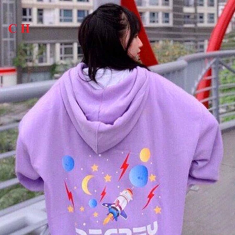 Áo khoác hoodie dây kéo Dergy UlzzangHodie nữ form rộng dài vải nỉ chất đẹp giá rẻ không xù lông hàng quảng châu