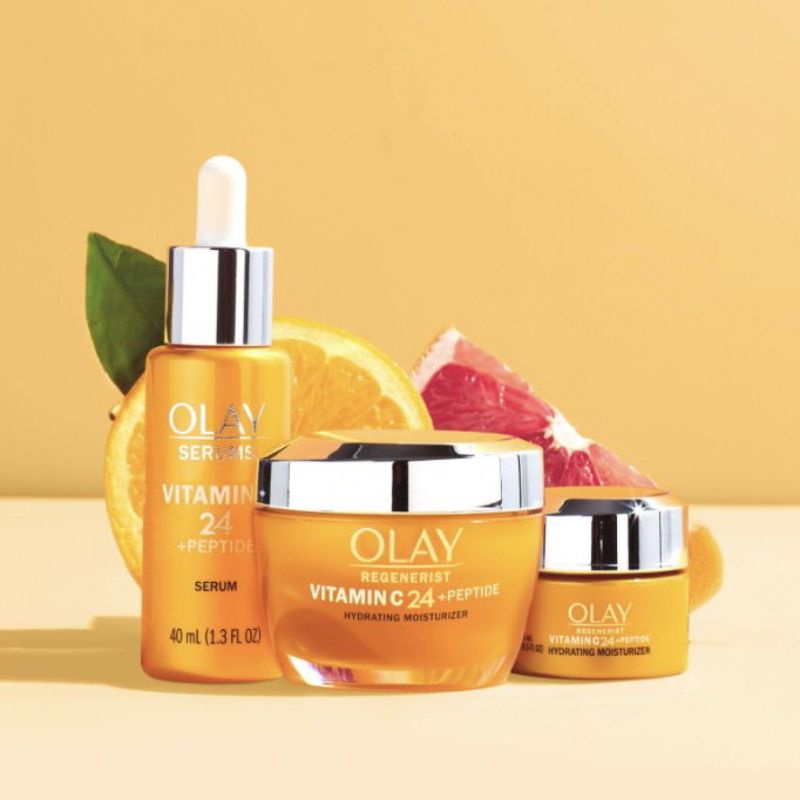 Bộ kem dưỡng +kem mắt + serum trắng da Olay Vitamin C Peptide 24