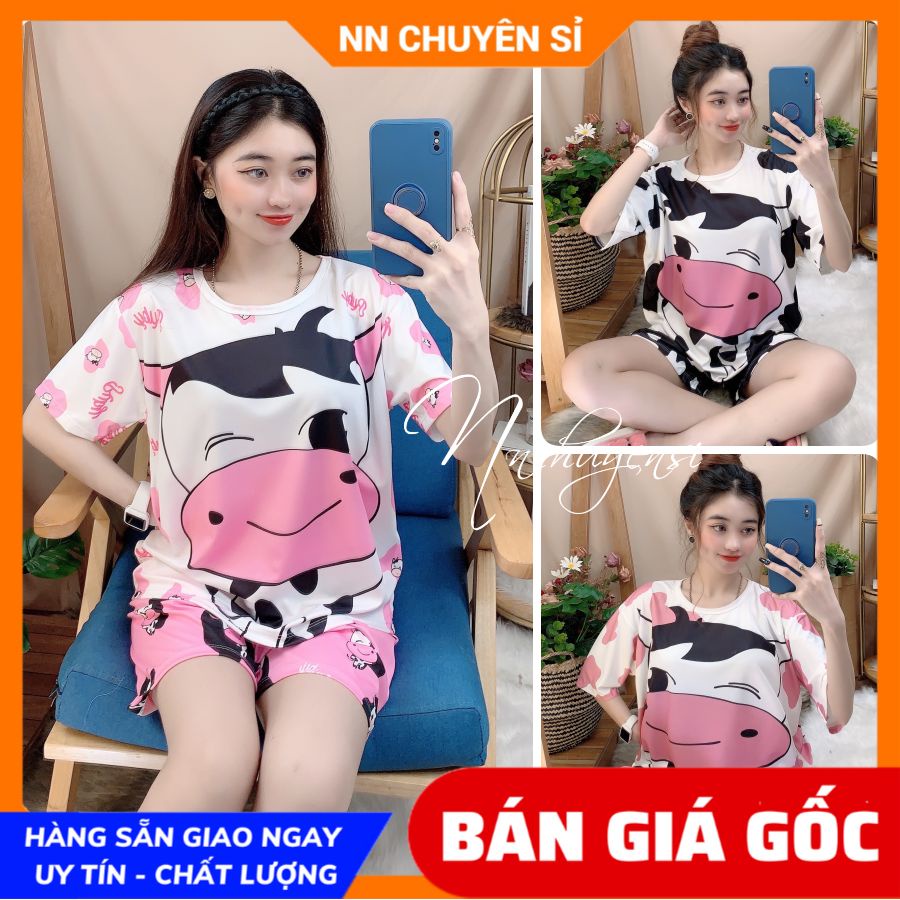 Bộ đồ bò sữa cho mẹ và bé gái bé trai đến 70 ký vải thun mềm mịn mát co giãn tốt đồ gia đình DBRBD SIZE 6 ĐẾN XL