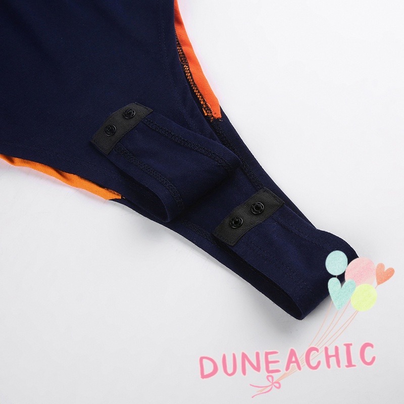 DUNEA Áo Liền Quần Thể Thao Sát Nách Màu Sắc Tương Phản In Chữ Quyến Rũ Cho Nữ