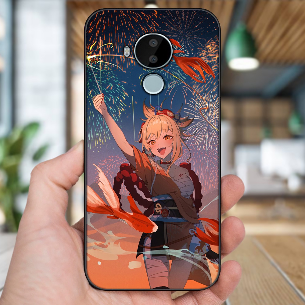 Ốp lưng Nokia C30 viền đen in hình Yoimiya Genshin Impact