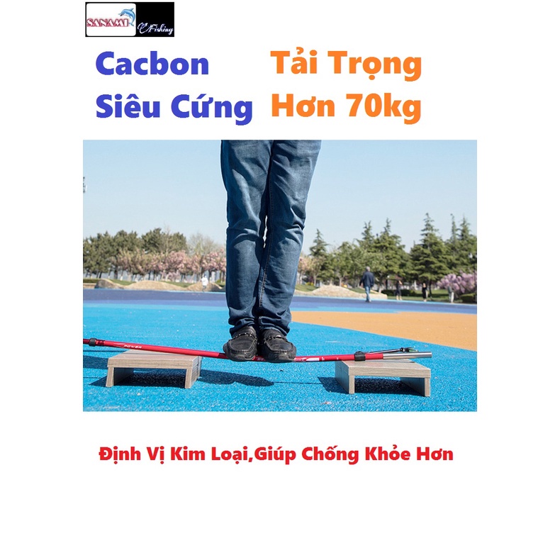 Chống cần Câu Đài CARBON Chống Cần Câu Đơn Cao Cấp BENNOU Siêu Bền,Tiện Lợi SKK14 Sanami Fishing