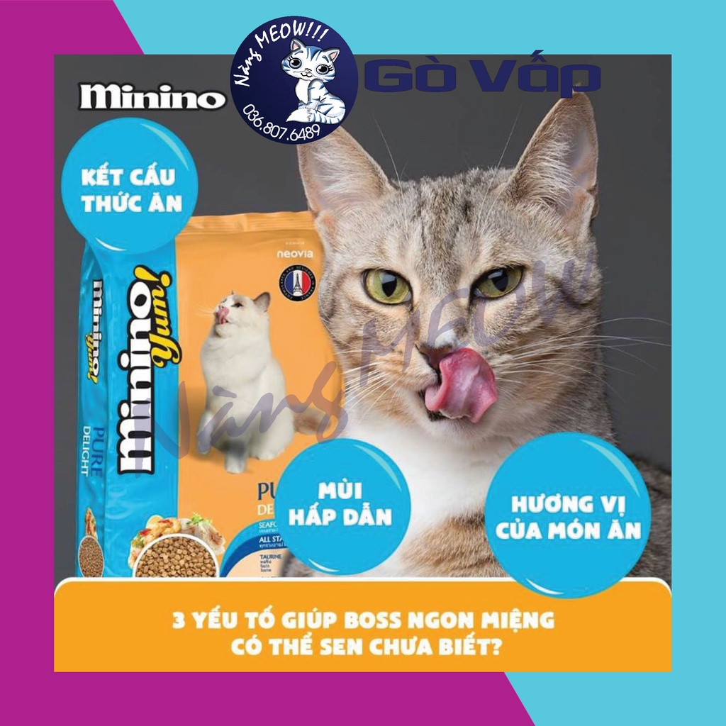 Hạt MININO YUM 1.5kg thức ăn mèo vị hải sản - NÀNG MEOW