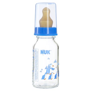 Bình sữa Nuk cổ nhỏ thủy tinh núm cao su 125ml 747018