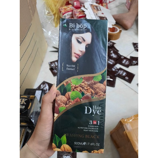 DẦU GỘI NHUỘM TÓC ĐEN BLACK SHAMPOO HAIR BIBO